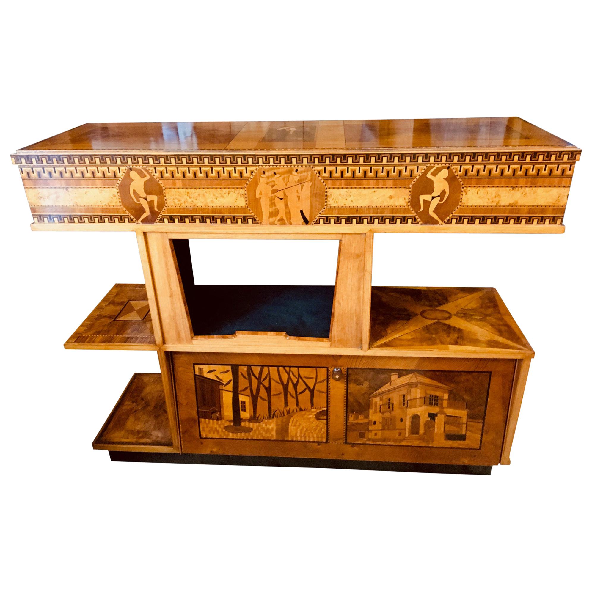 Art Deco Marquetry Cabinet, French, circa 1930