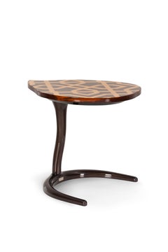 Mid-Century Modern Intarsien-Beistelltisch Infinity aus Buche, handgefertigt von Greenapple