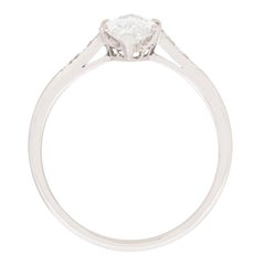 Art Deco Marquise 1.80 Carat Diamond Solitaire Engagement, circa 1930s