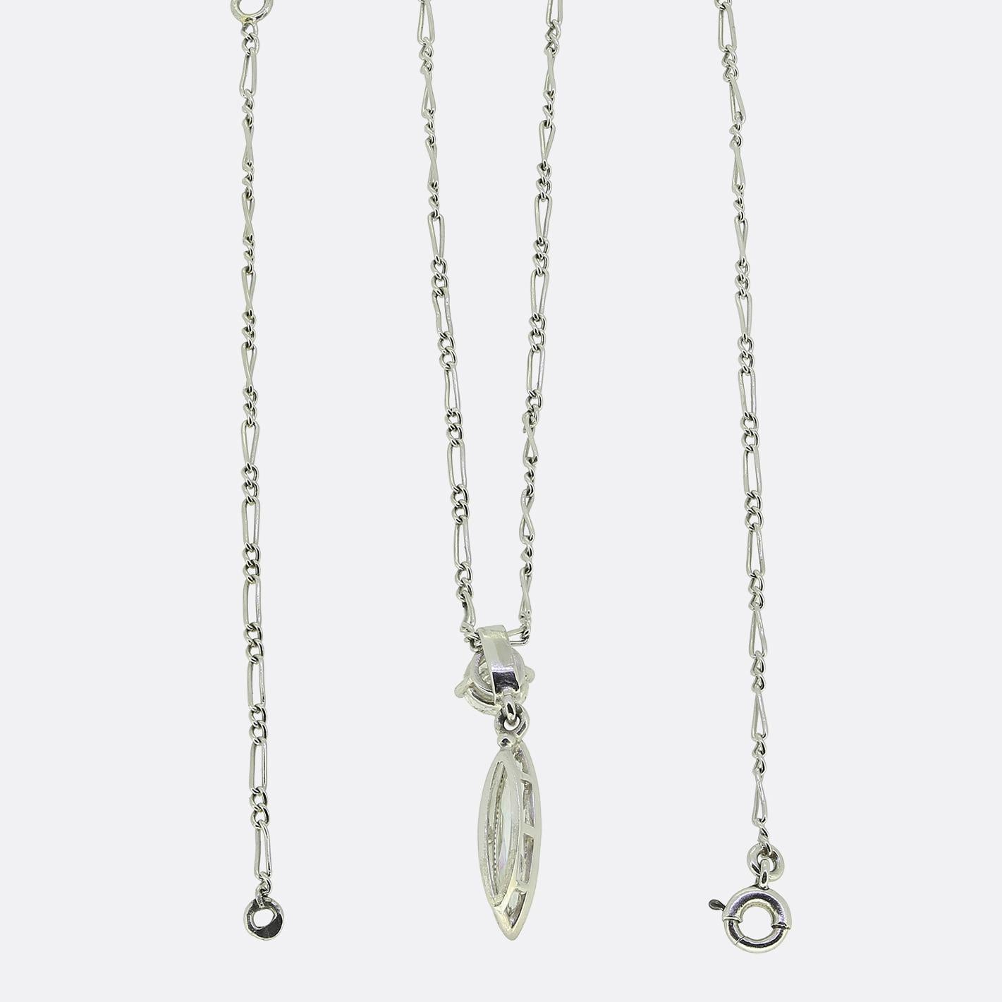 Art Déco Collana Art Deco con diamanti taglio marquise in vendita