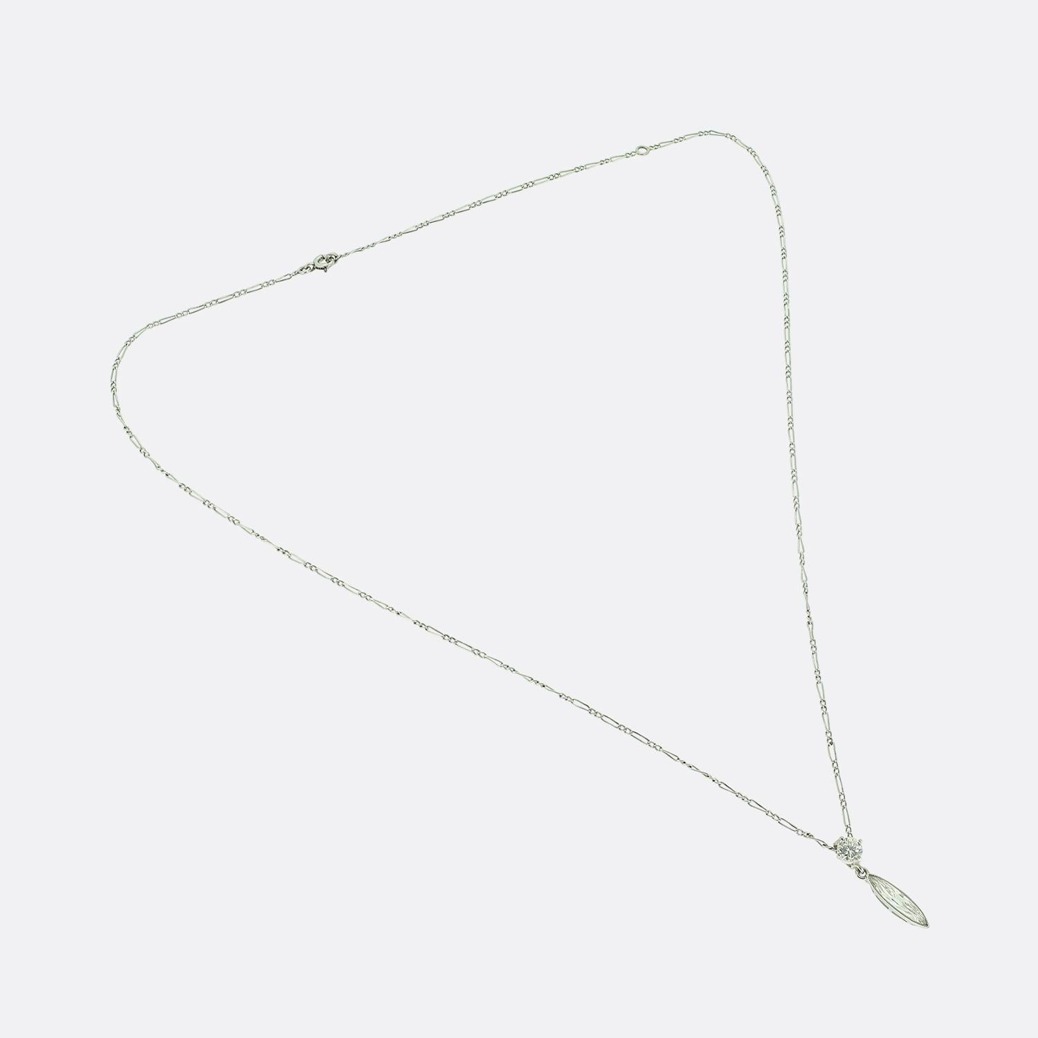 Taglio marquise Collana Art Deco con diamanti taglio marquise in vendita