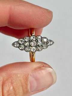 Art Deco Marquise Diamond and 18 Carat Gold Ring
