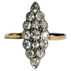 Art Deco Marquise Diamond and 18 Carat Gold Ring