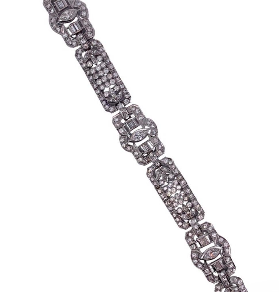 Art Deco Marquise Diamond Bracelet  In Excellent Condition For Sale In New York, NY