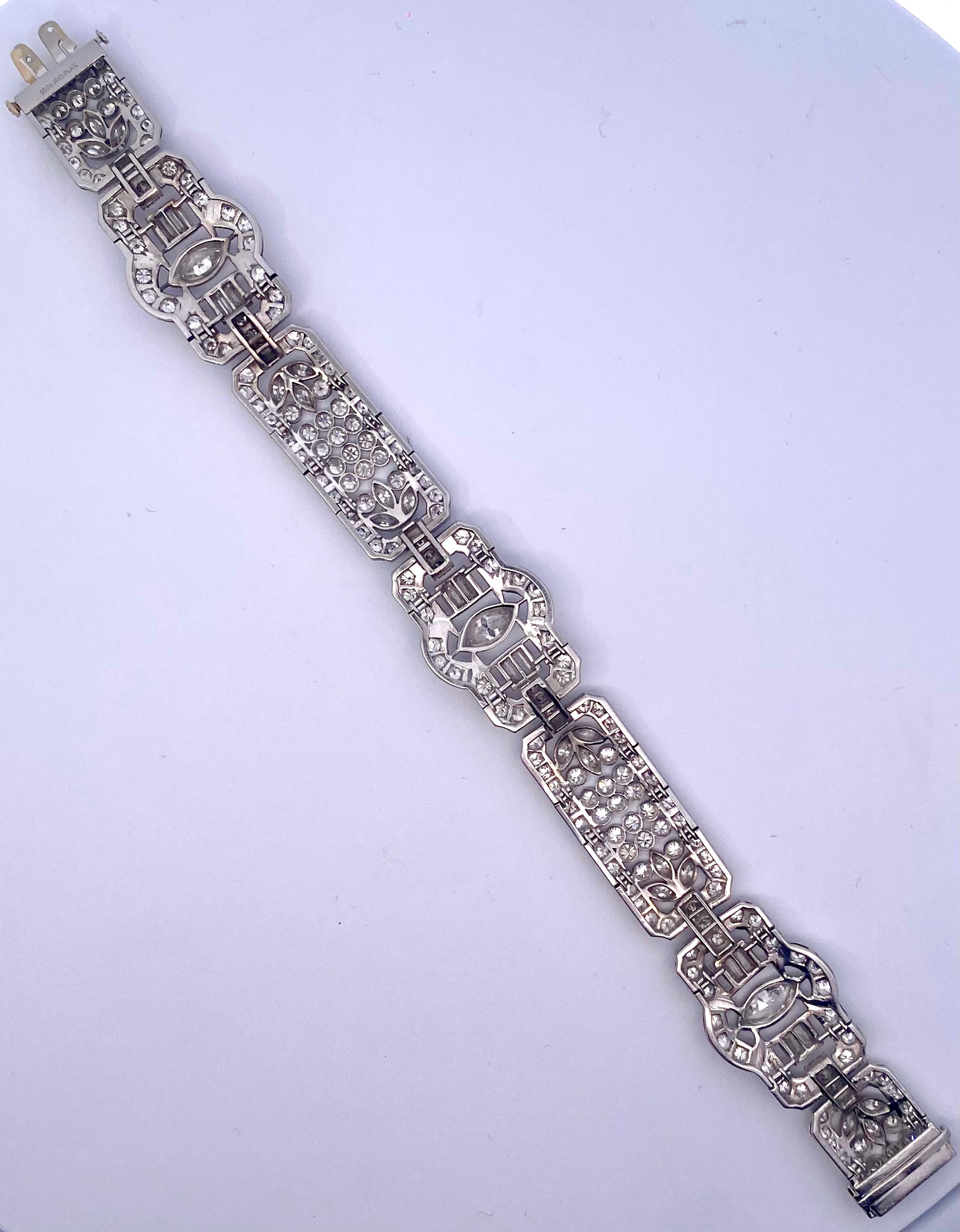 Art Deco Marquise-Diamant-Armband  im Zustand „Hervorragend“ im Angebot in New York, NY