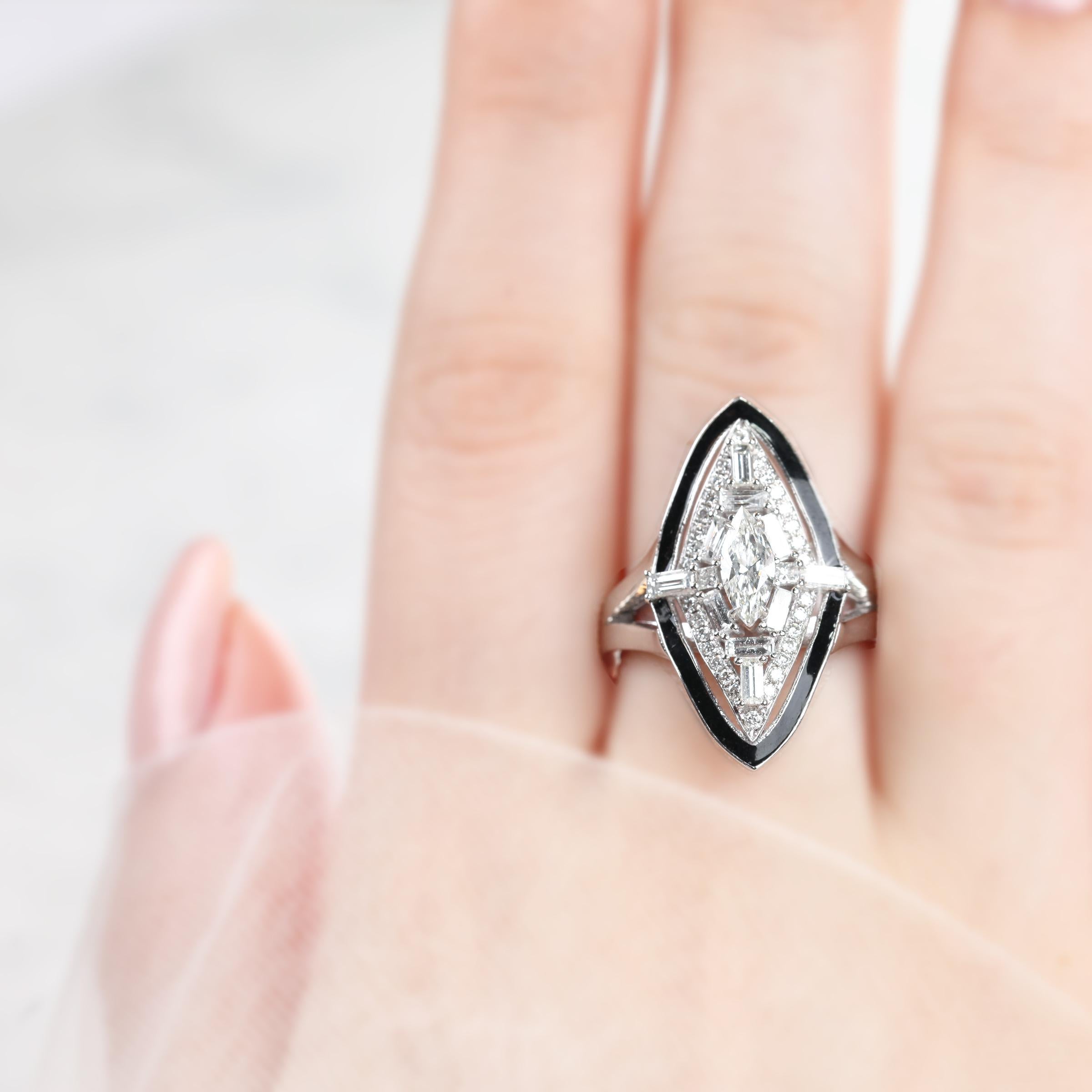 marquise art deco ring