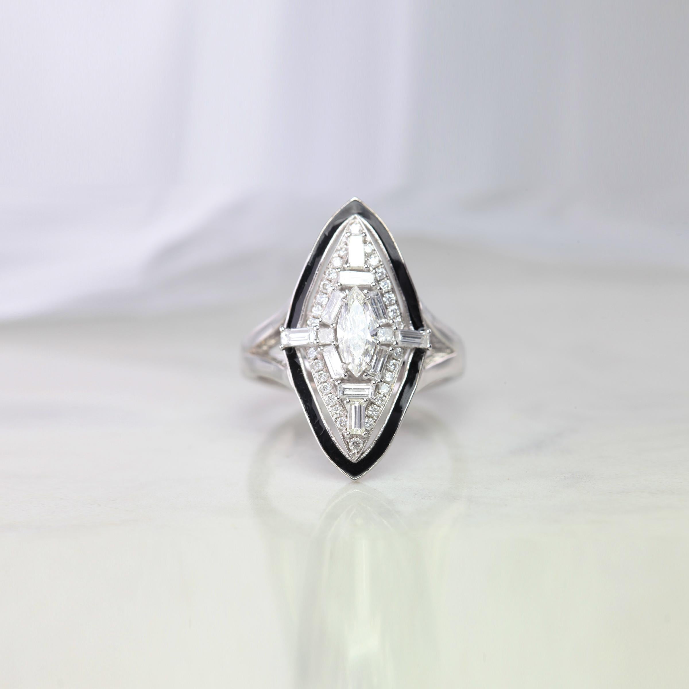 art deco marquise diamond ring