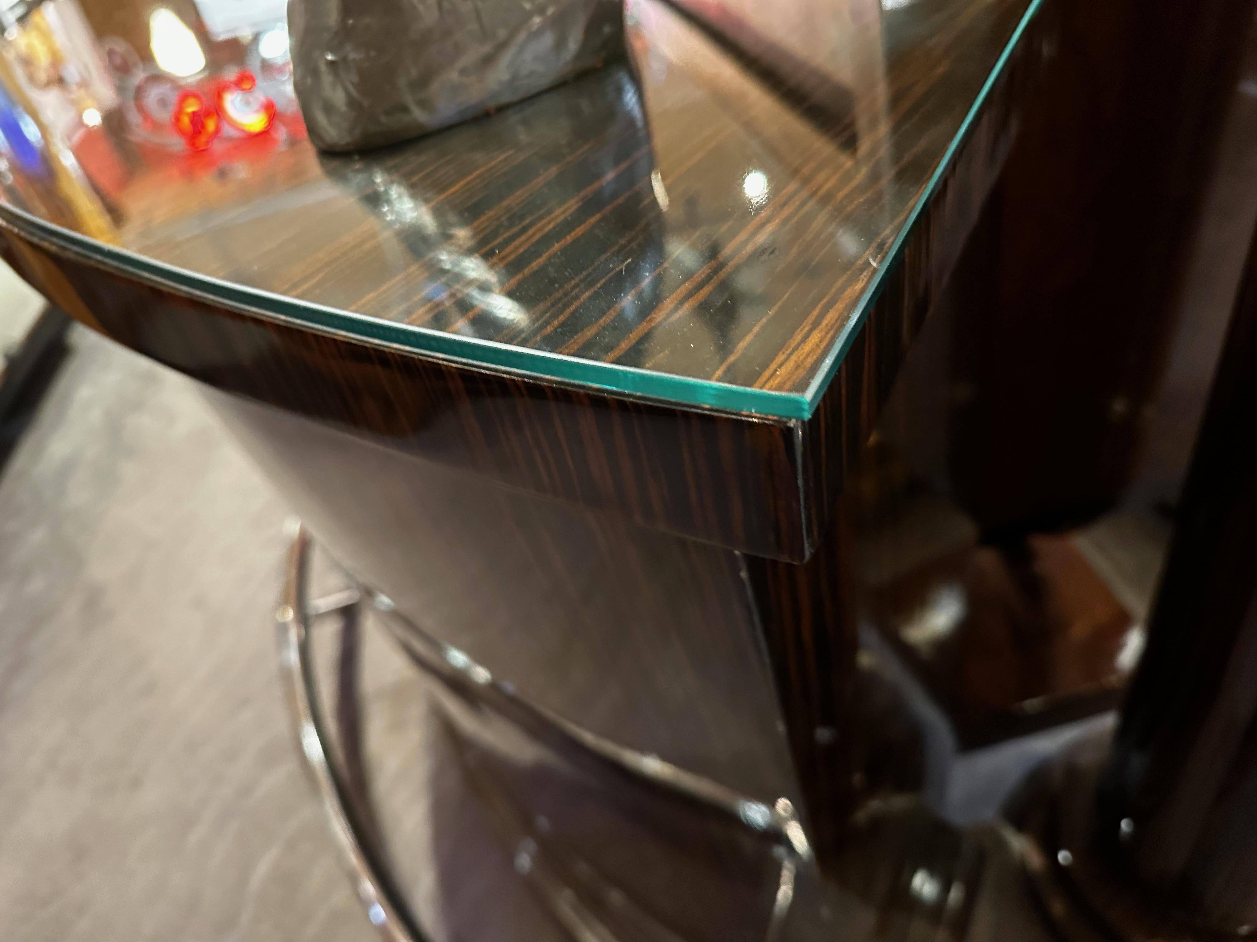 Art Deco Martini Bar Benutzerdefinierte Makassar Holz Kabinett im Angebot 2
