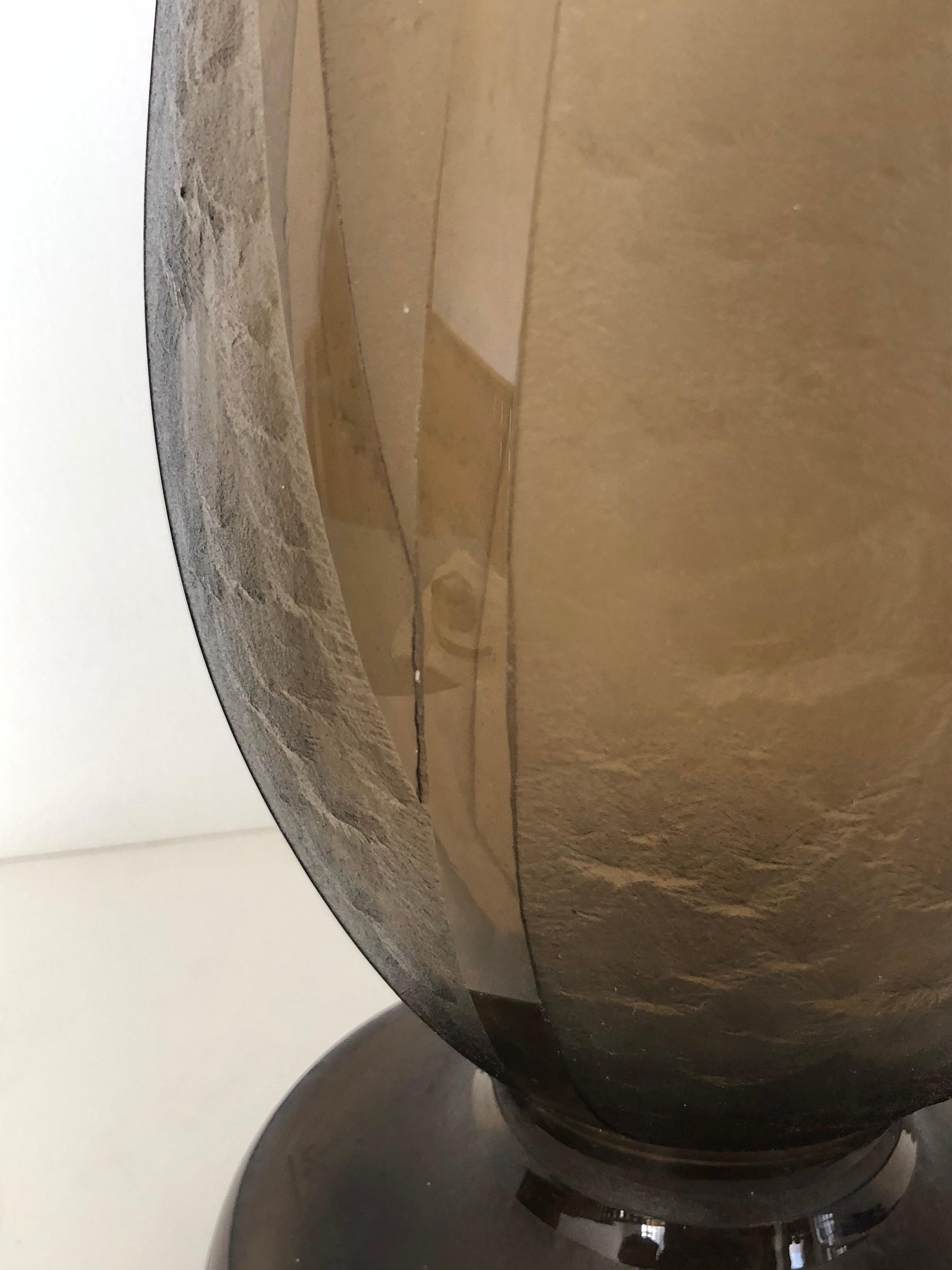 Art Deco Massive Tall Schneider Radschliff gravierte säuregeätzte Vase, Art déco im Angebot 2