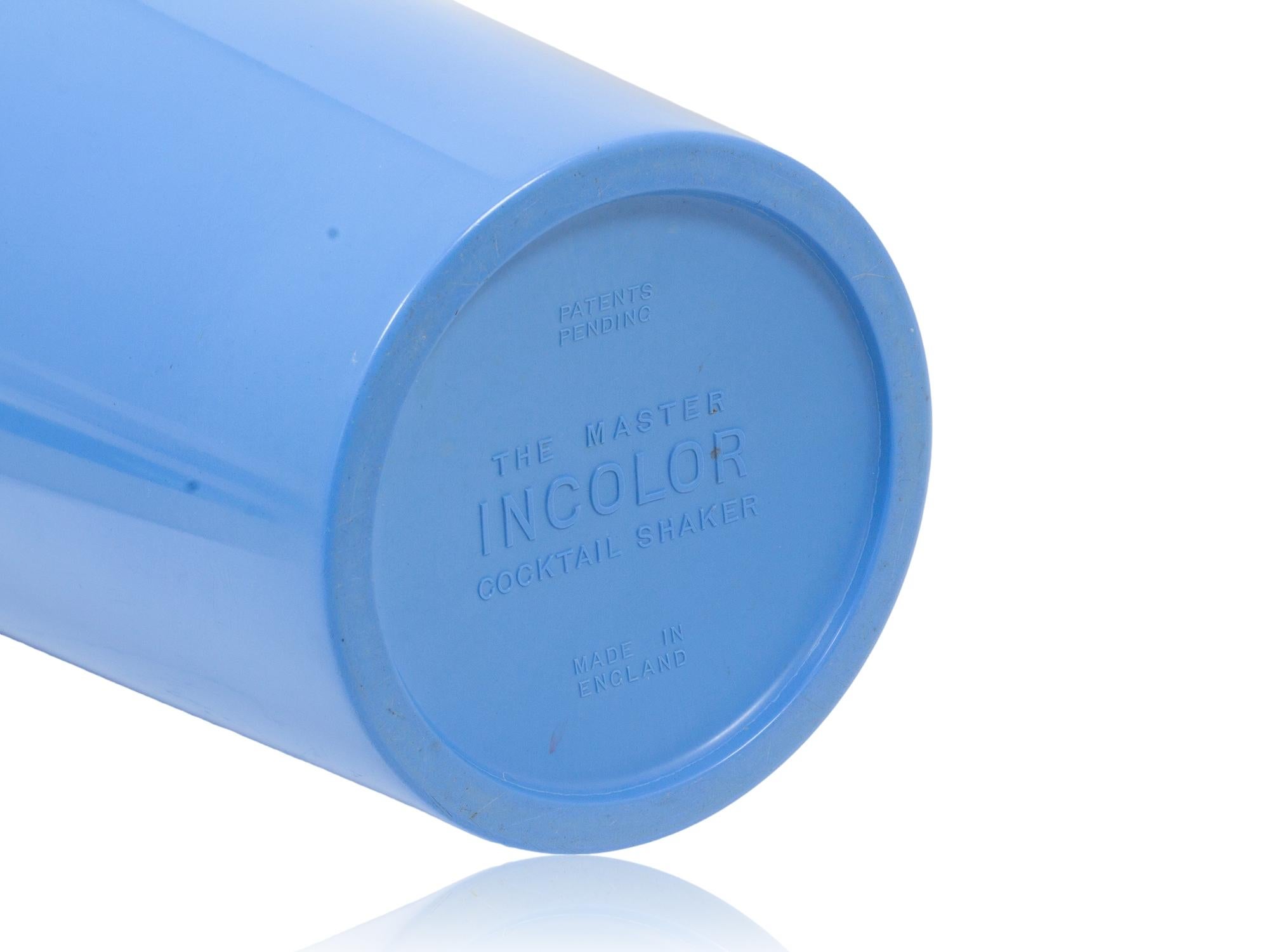 Art Deco Master Incolor Art Deco Blue Cocktail Shaker For Sale 6