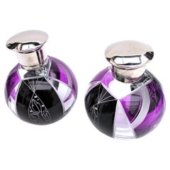 Art Deco Matching Globe Perfume Bottles by Karl Palda, circa 1930