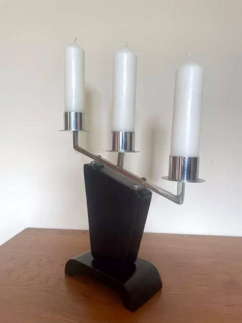Pareja Art Decó Candelabros Escalonados 1930 Moderne en venta 2