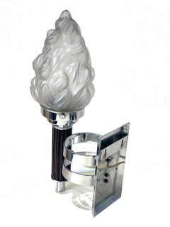 Art Deco Matching Pair Of Chrome Catalin Bakelite Wall Lights, English, c1930