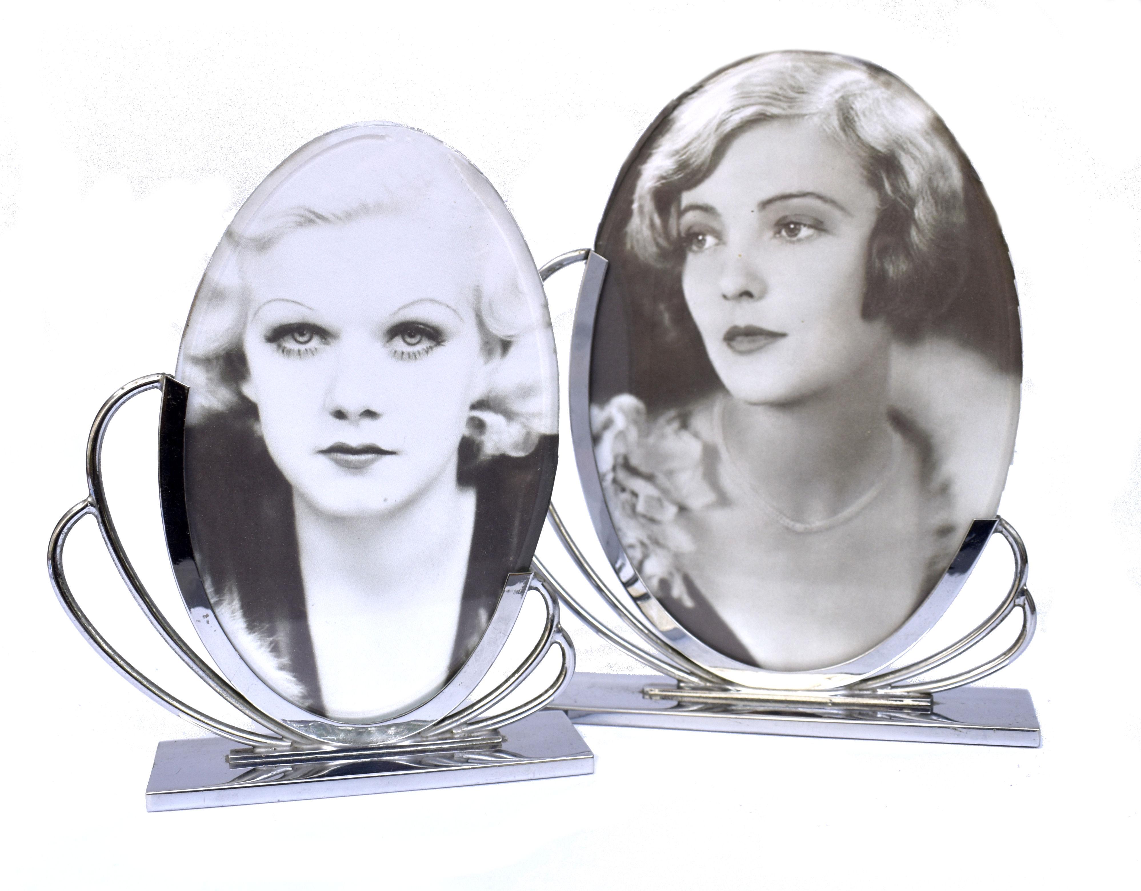 Art Deco Matching Pair of Chrome Picture Frames, c1930 3