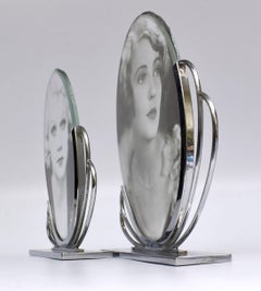 Art Deco Matching Pair of Chrome Picture Frames, c1930