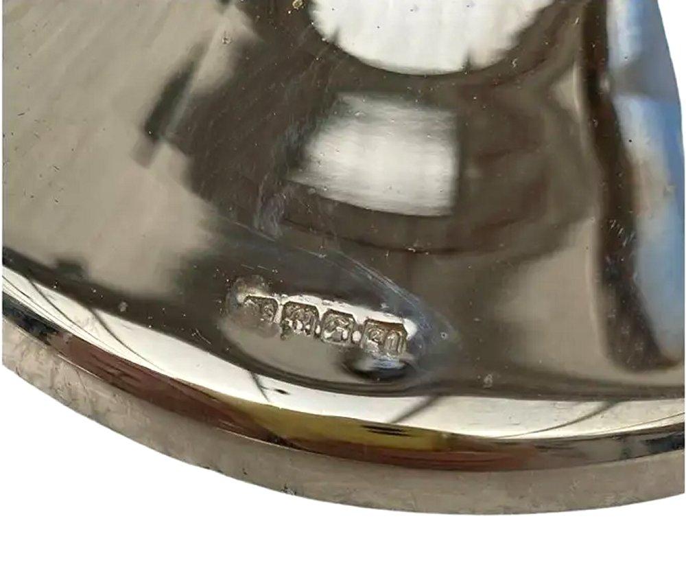 XX secolo Coppia di candelieri in nichel-argento e vetro in stile Art Déco, 1930 ca. in vendita