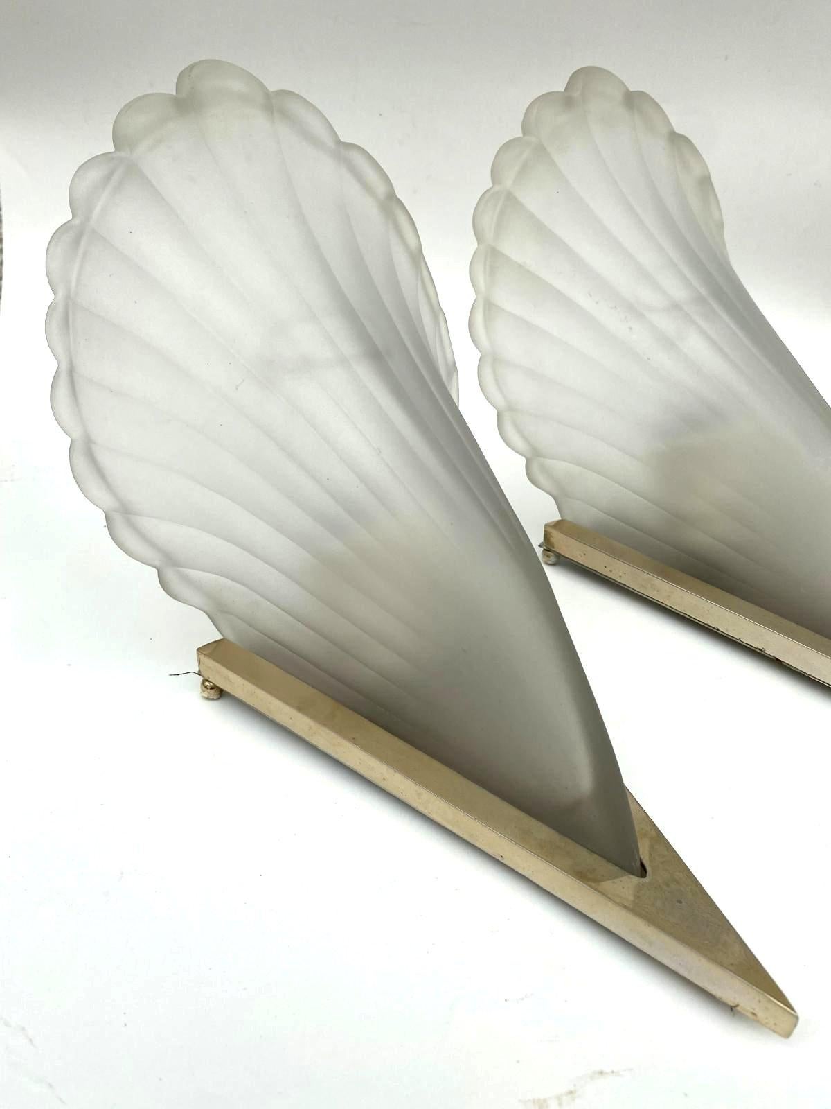 Art Deco Paar Wandleuchten, 1930er Jahre, französisch (Messing) im Angebot