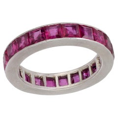 Vintage Art Deco Mauboussin ruby platinum eternity ring
