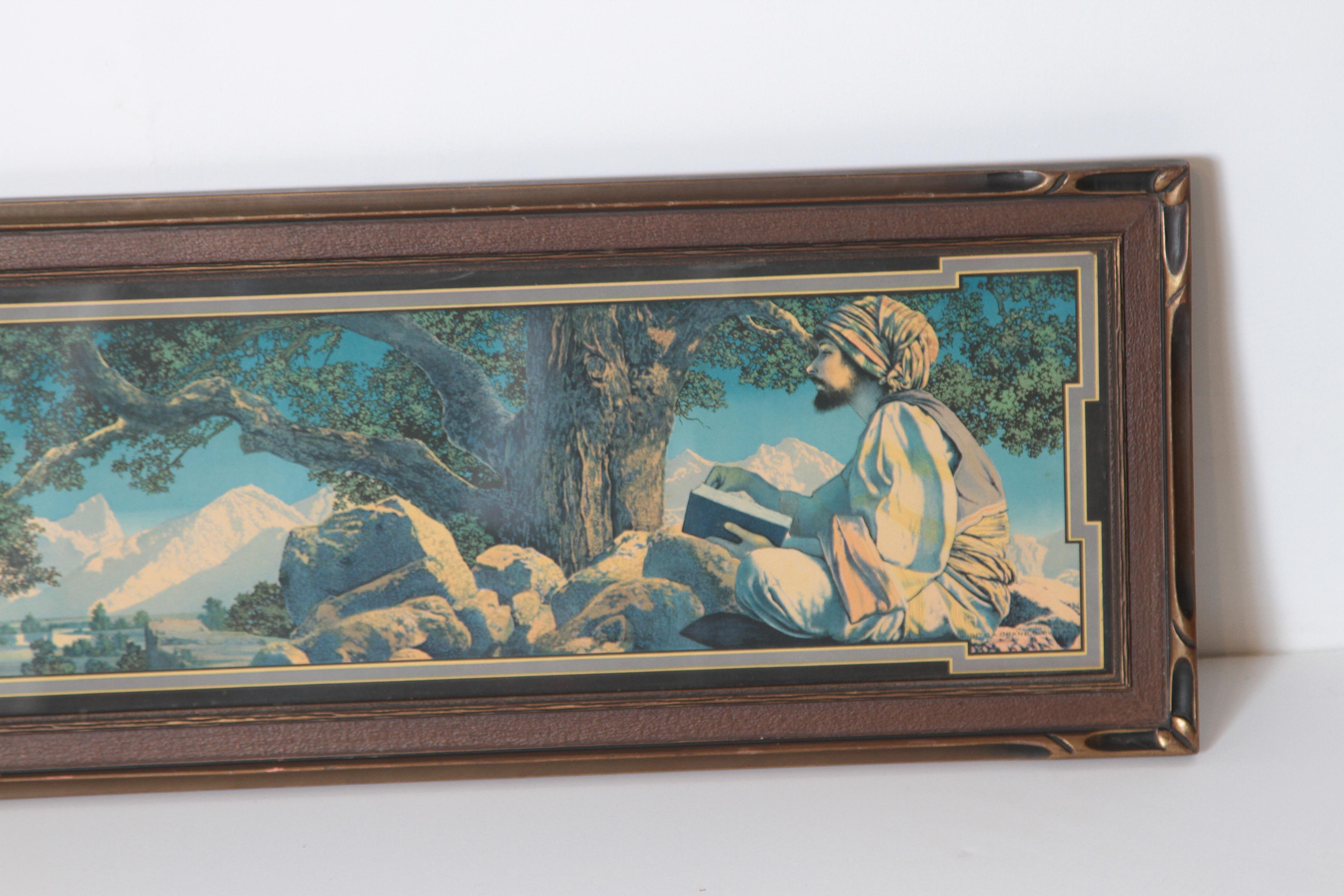 Art Deco  Maxfield Parrish Original 1917 Large RUBAIYAT House of Art Print

Original  Early Art Deco large “Rubaiyat” print, circa 1917-1920. 
Good condition. with vibrant colors and original frame. 
Light fading from age, remounted on acid free