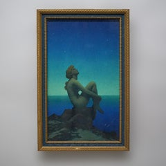 Art Deco Maxfield Parrish Print “Stars” from The House of Art, Framed, C1920