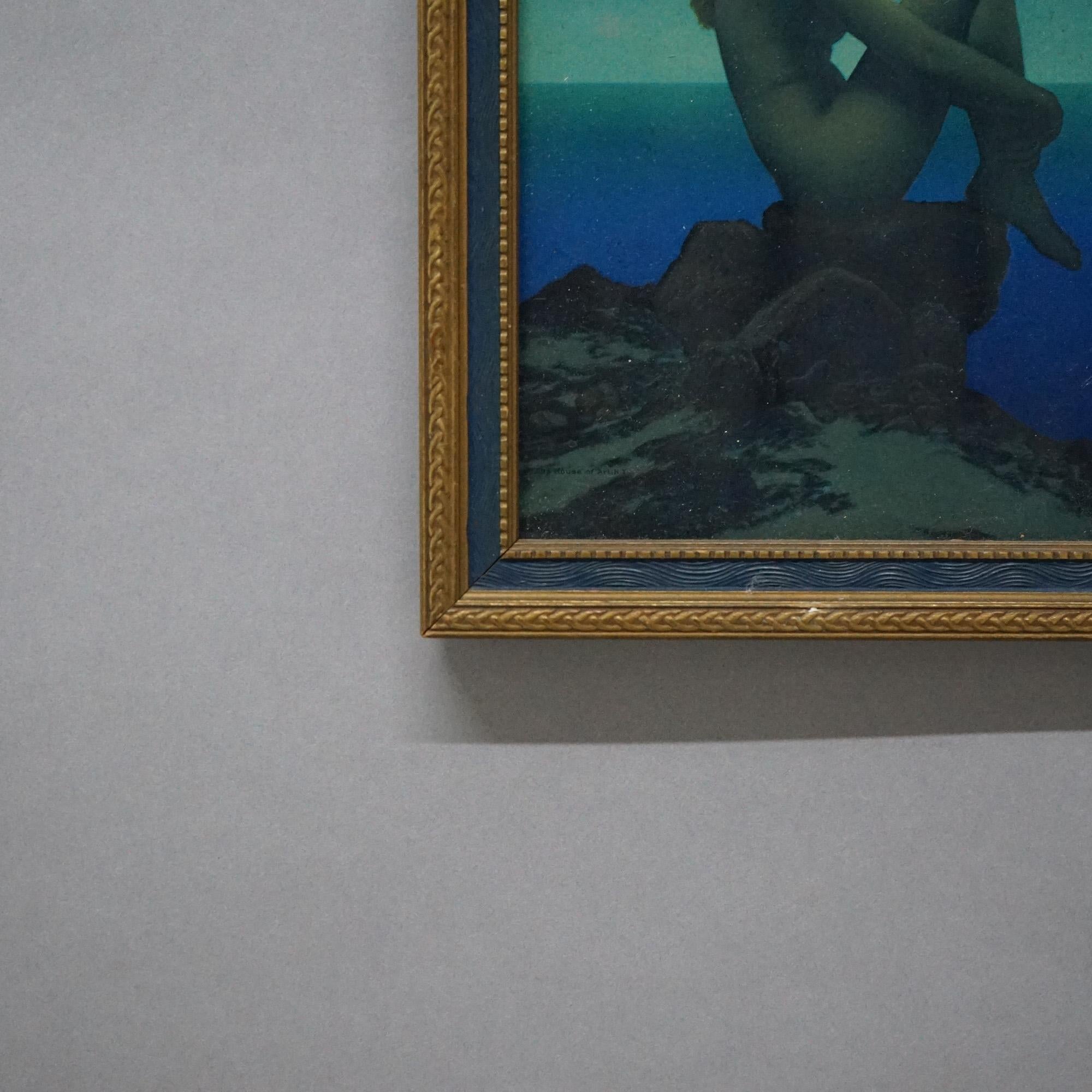 20th Century Art Deco Maxfield Parrish Print “Stars” from The House of Art, Framed, C1920
