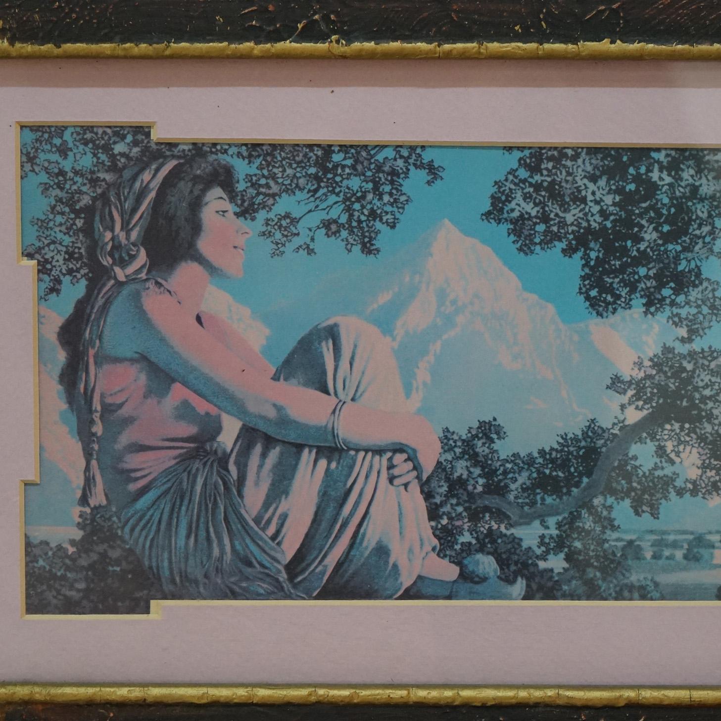 Art Deco Maxfield Parrish Print “The Rubaiyat”, Framed, C1920 In Good Condition For Sale In Big Flats, NY