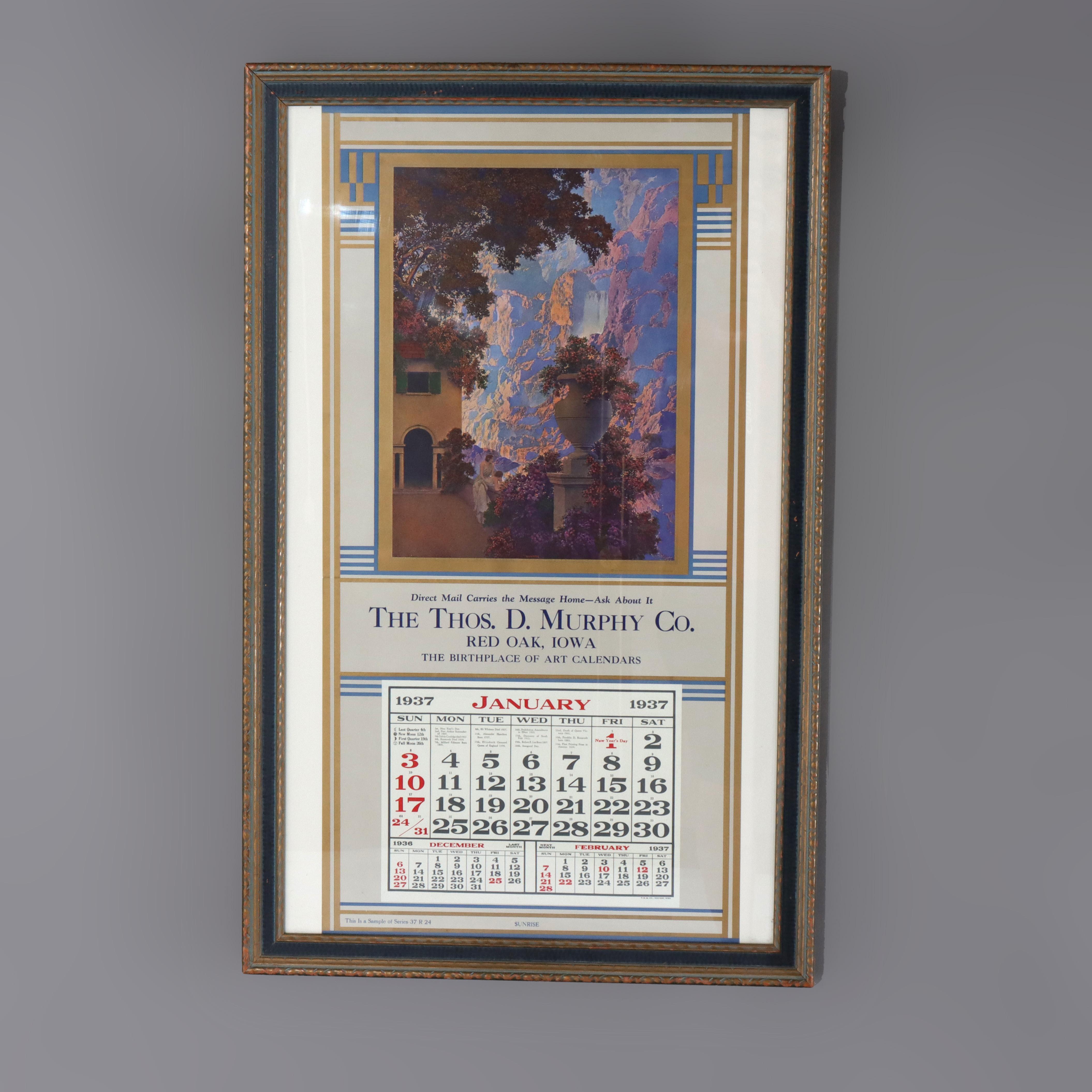 Art Deco Maxfield Parrish Salesman Probe Kalender 