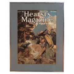 Antique Art Deco Maxwell Parrish, Hearst's Magazine Cover Litho, C1912