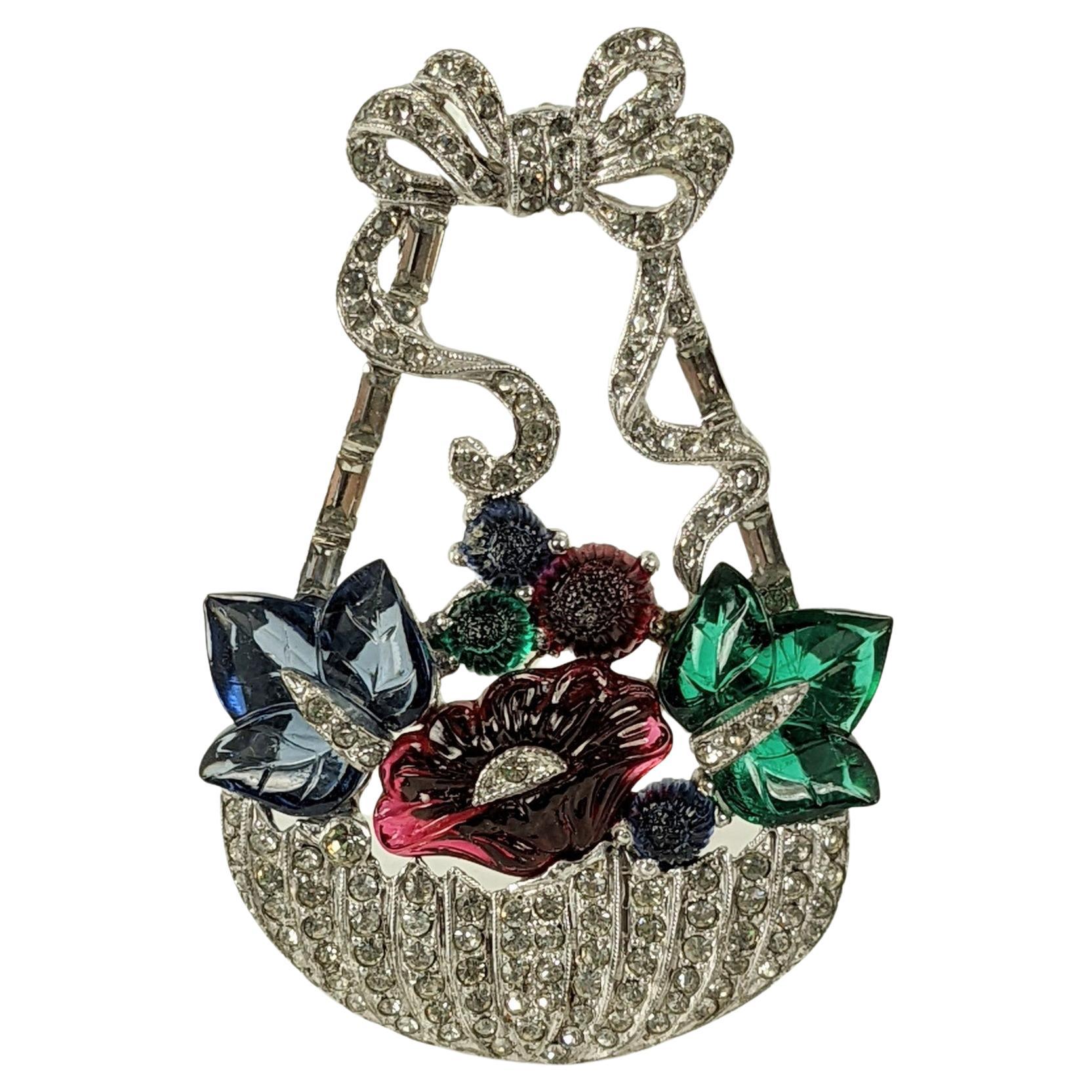   Art Deco Mazer Fruit Salad Basket Brooch