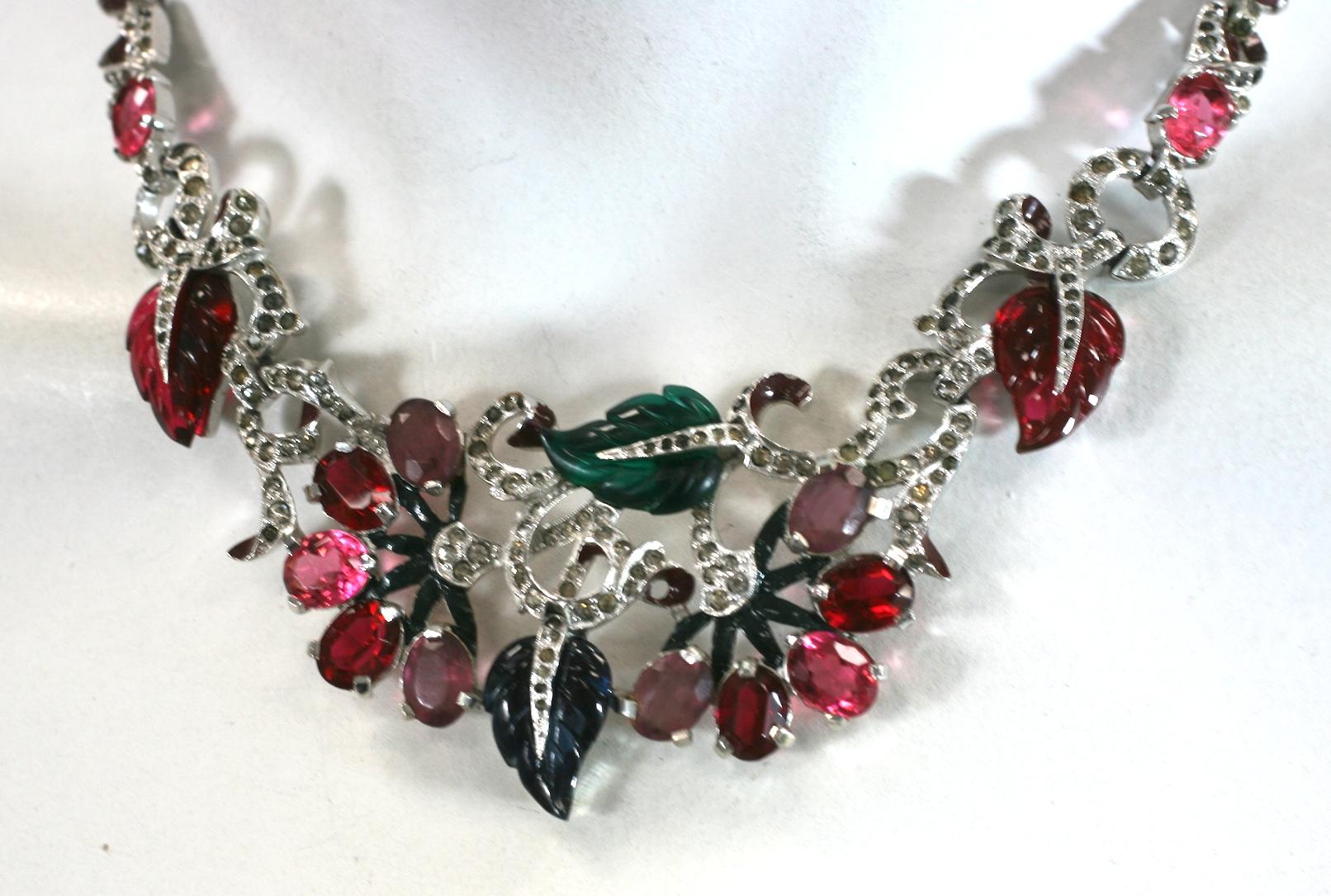 Art Deco Mazer Fruit Salad Necklace In Excellent Condition In New York, NY