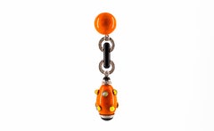 Mediterranean Coral White Diamond Opal Onyx White Gold Pendant Necklace