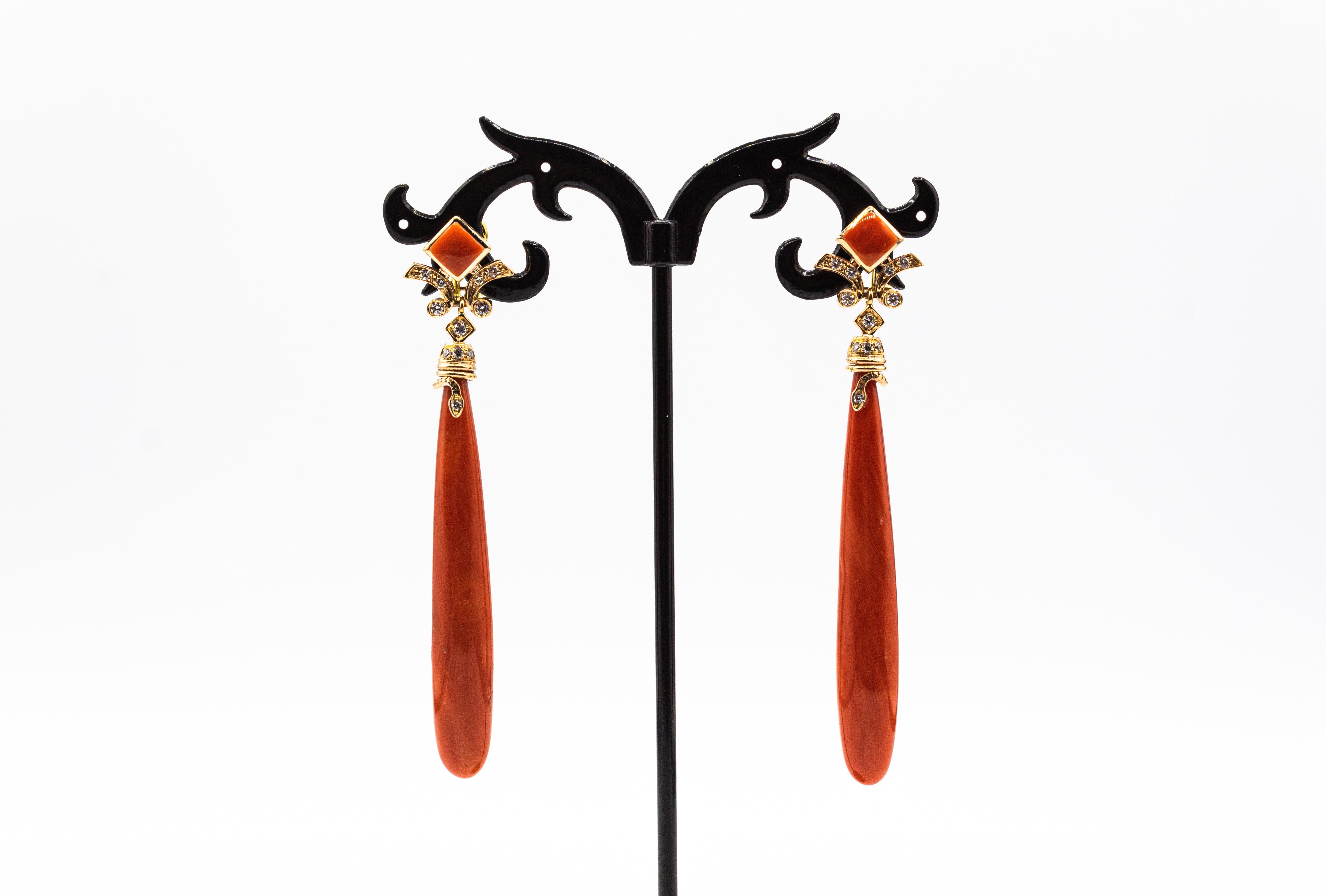 red snake earrings