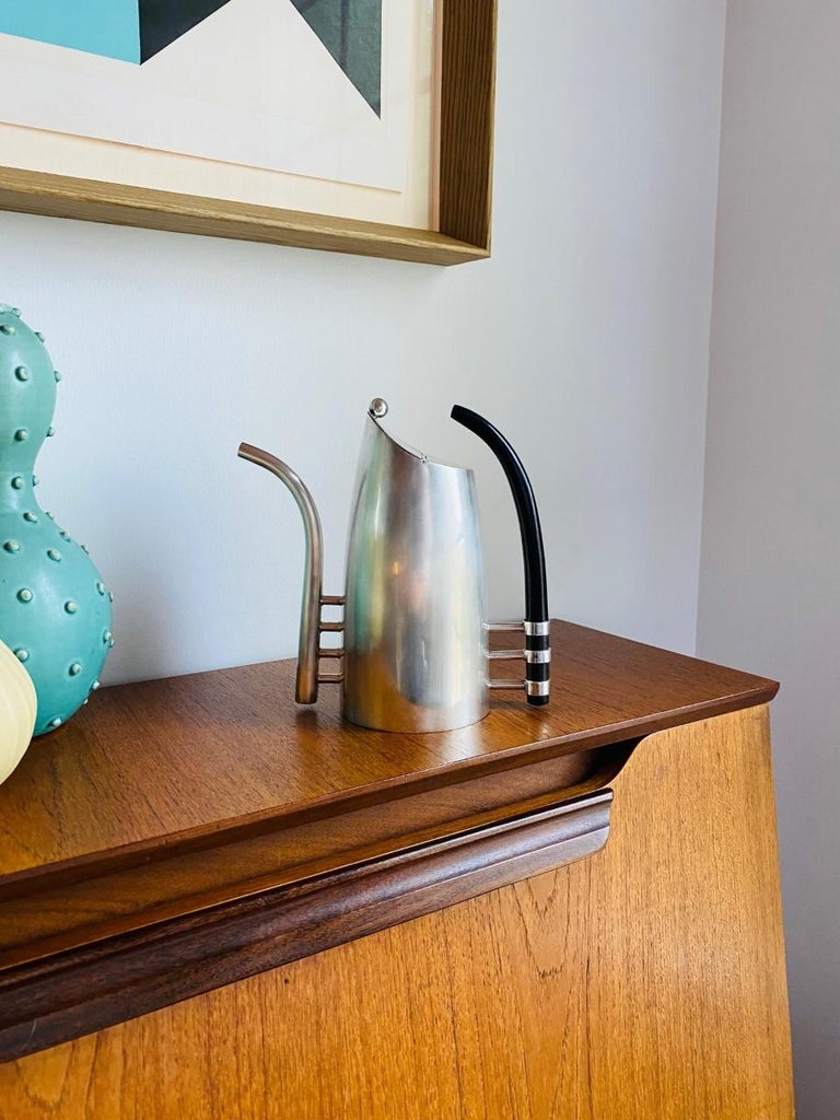 Art Deco Memphis Style Vintage 1980s Chrome and Stainless Steel Coffee