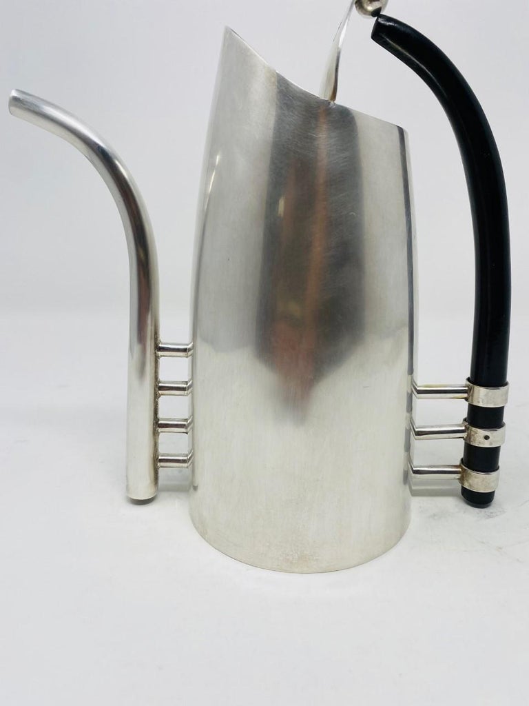Art Deco Memphis Style Vintage 1980s Chrome and Stainless Steel Coffee