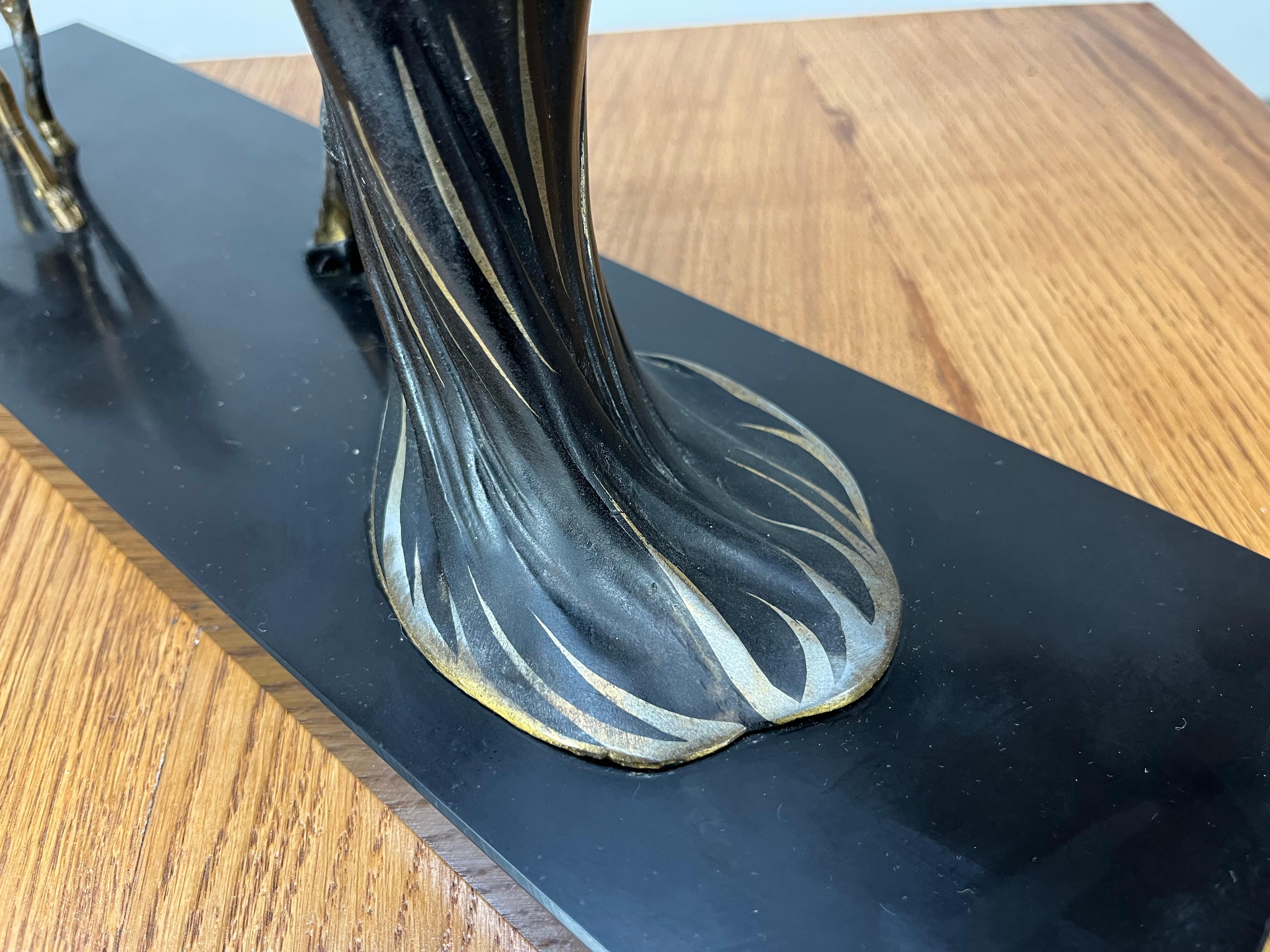 Art Deco Menneville sculpture, woman and fawn, 1930's For Sale 4
