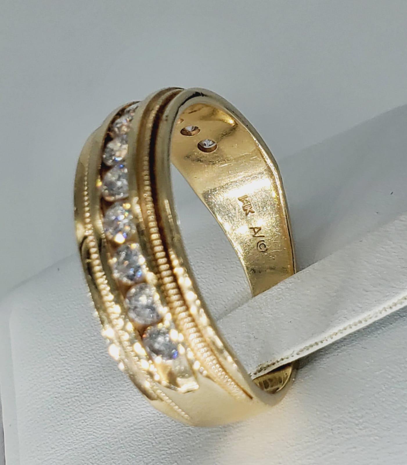 Art Deco Stil Herren 1,50 Karat Diamanten in Kanalfassung Ehering (Rundschliff) im Angebot