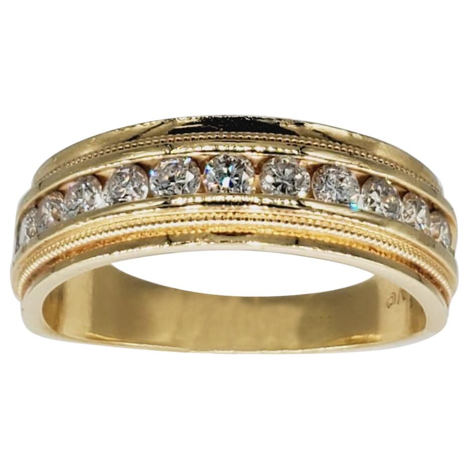 Art Deco Style Men’s 1.50 Carat Diamonds Channel Setting Wedding Band Ring For Sale