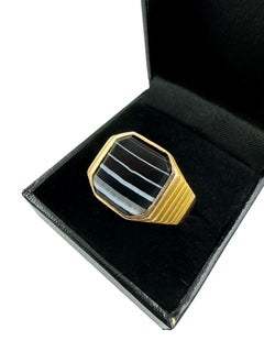 Art Deco Men’s Banded Agate Ring