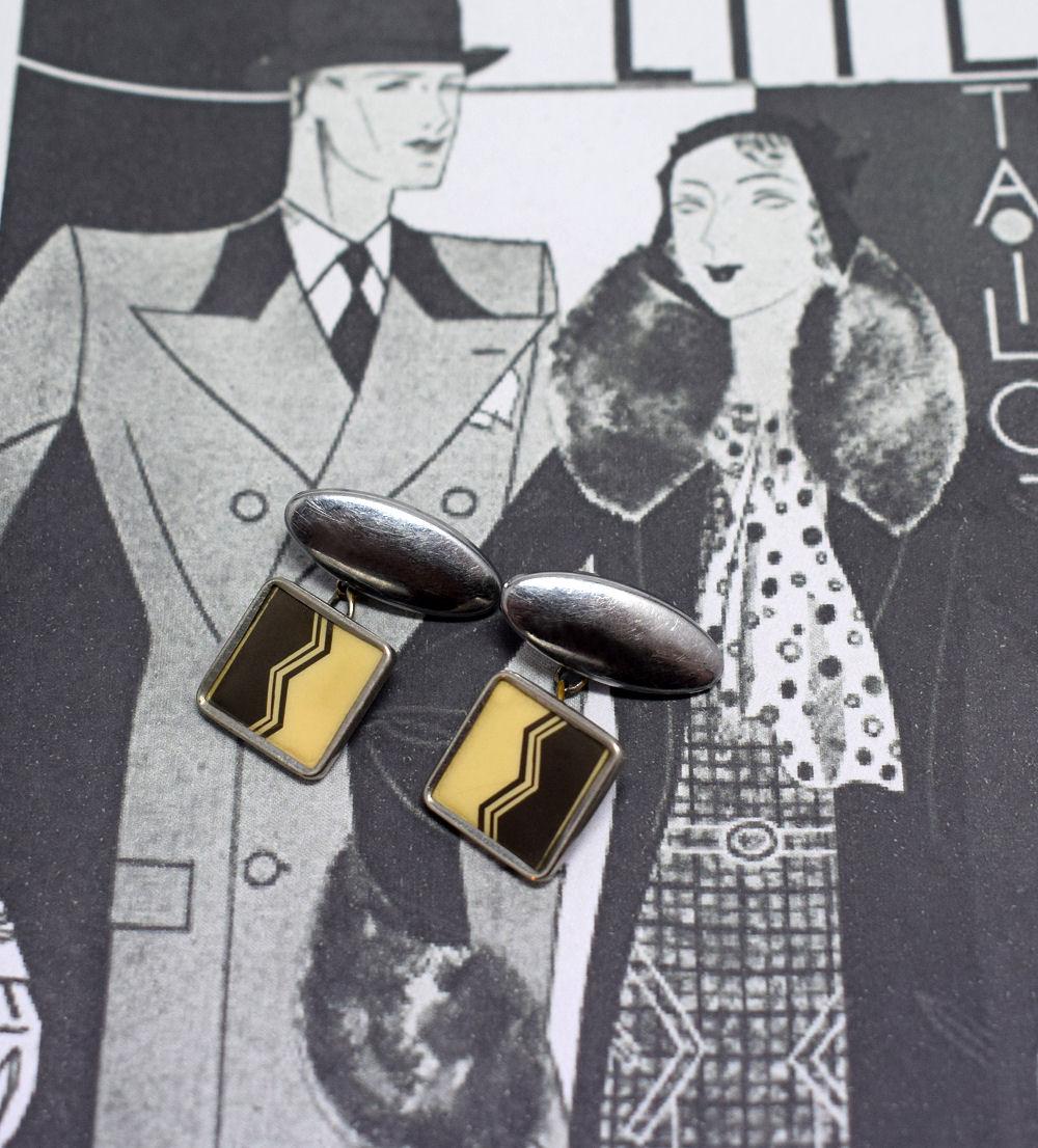 Art Deco Men's Geometric Cufflinks 1