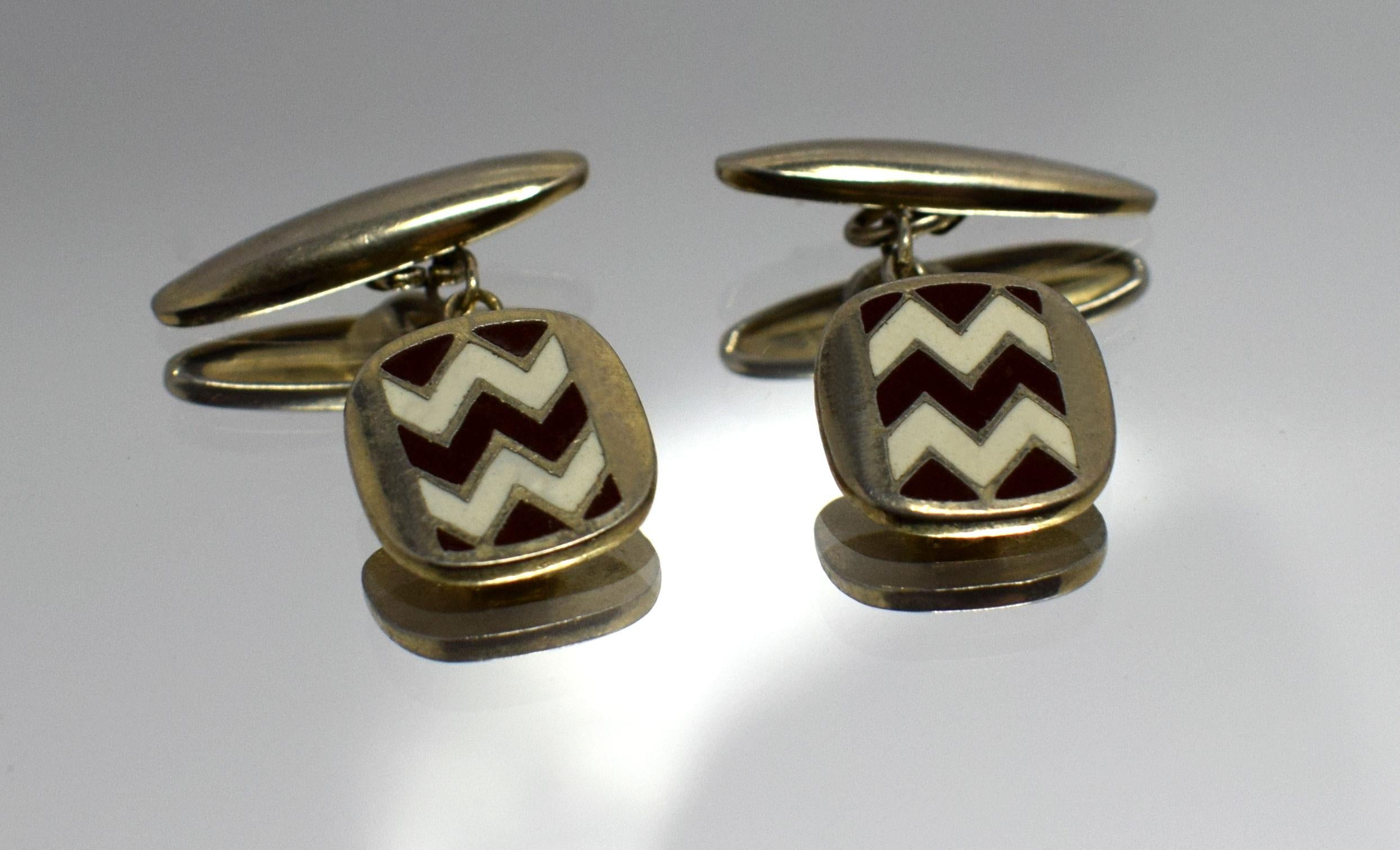 Art Deco Men's Geometric Cufflinks 1