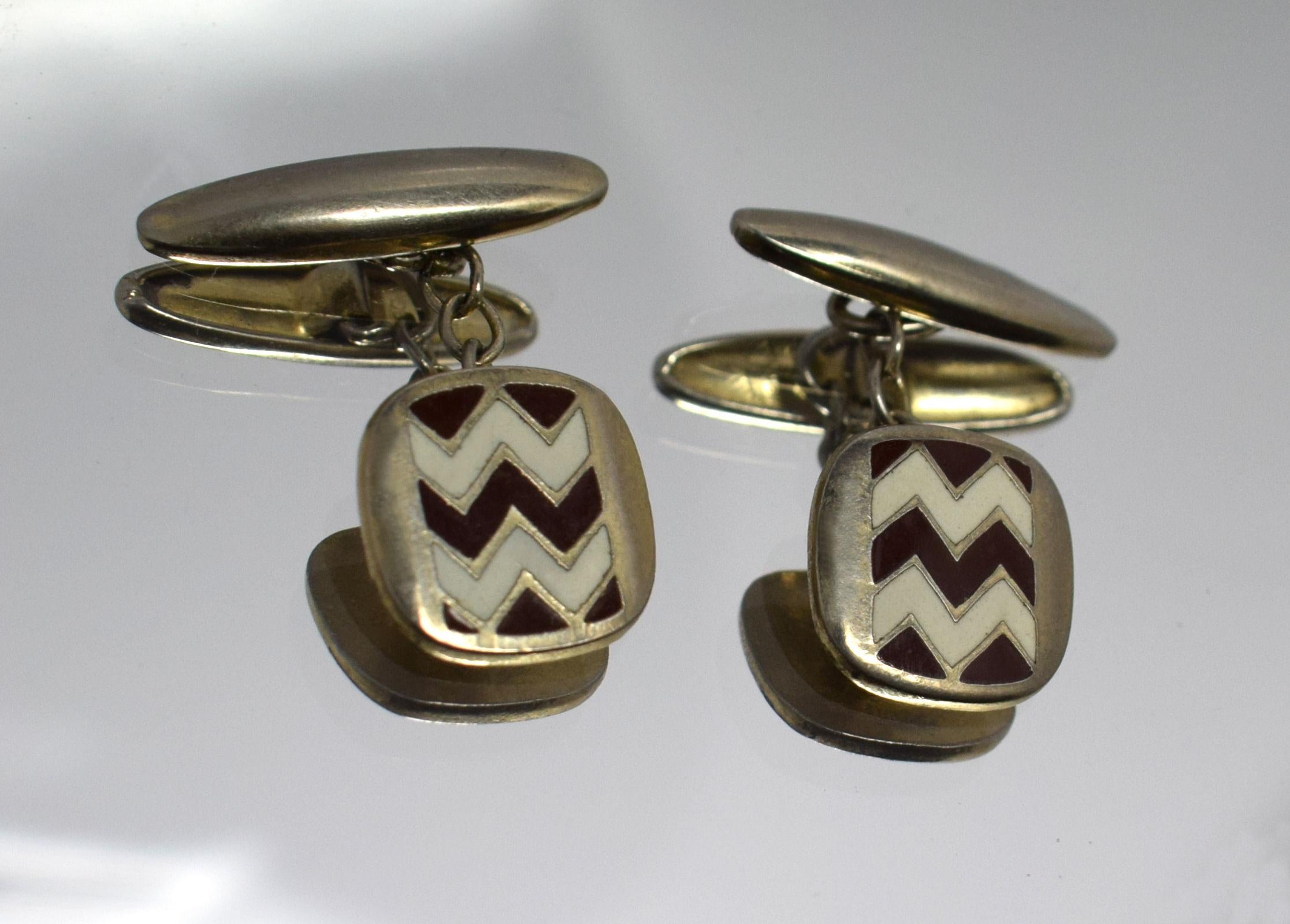 Art Deco Men's Geometric Cufflinks 2