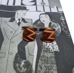 Art Deco Men's Geometric Enamel Cufflinks