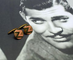 Art Deco Men's Geometric Enamel Cufflinks