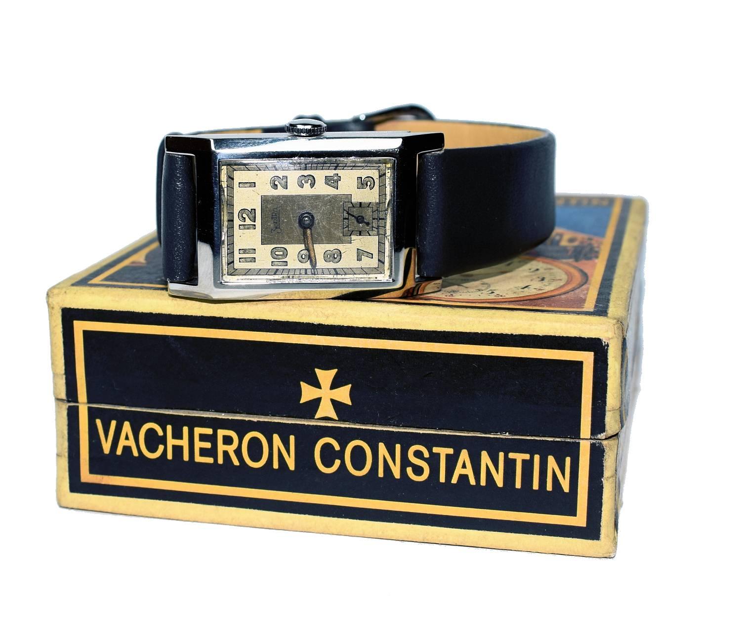 Art Deco Men's Very Rare Zentra Wristwatch 1