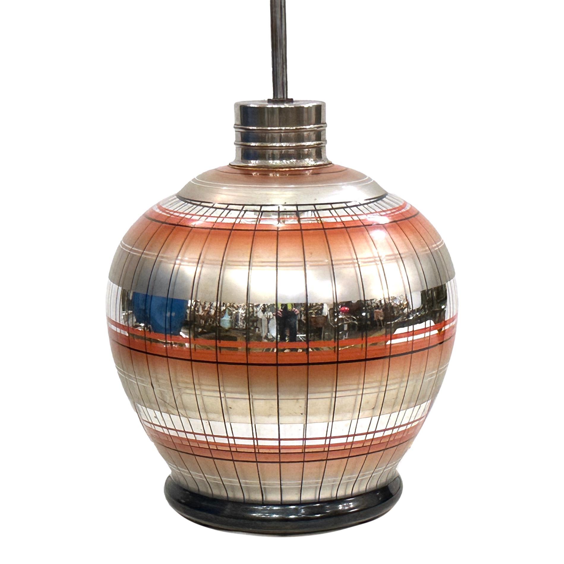 Art Deco Mercury Glass Lamp In Good Condition For Sale In New York, NY