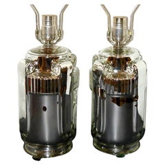 Vintage Art Deco Mercury Glass Table Lamps