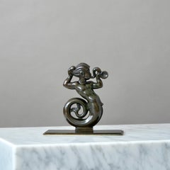 Art Deco Merman Najad Sculpture by Just Andersen, Denmark, 1930s