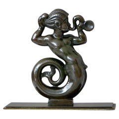 Art-Déco-Skulptur von Merman Najad, Just Andersen, Dänemark, 1930er Jahre