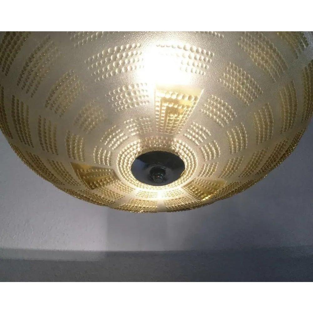 Lampada da soffitto in vetro e metallo in stile Art Deco in vendita 6