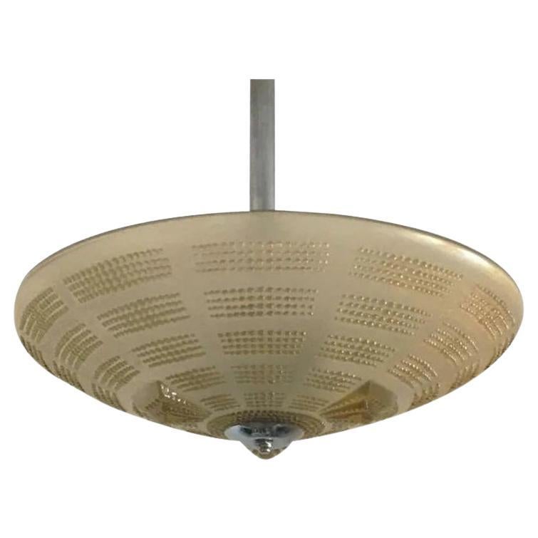 Lampada da soffitto in vetro e metallo in stile Art Deco
